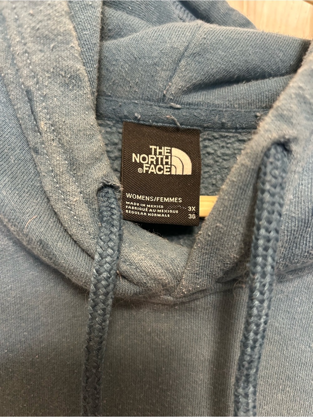 The North Face Women’s Blue Crewneck Hoodie with Black Logo - Picture 2 of 3